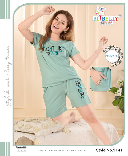 220 Gsm Vol 648 Belly Tencil Shorts Night Suits Manufacturer