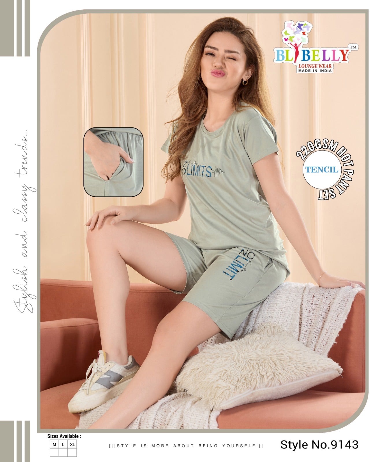 220 Gsm Vol 648 Belly Tencil Shorts Night Suits Manufacturer