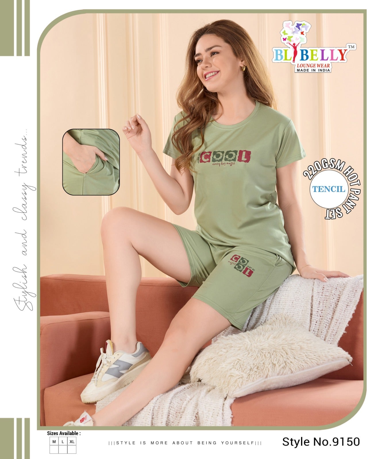 220 Gsm Vol 649 Belly Tencil Shorts Night Suits Manufacturer