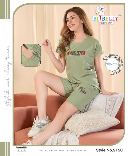 220 Gsm Vol 649 Belly Tencil Shorts Night Suits Manufacturer