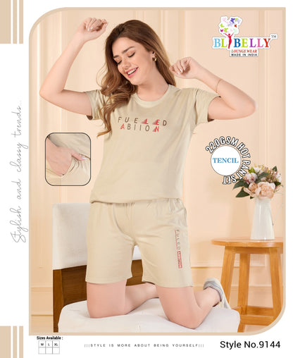 220 Gsm Vol 649 Belly Tencil Shorts Night Suits Manufacturer