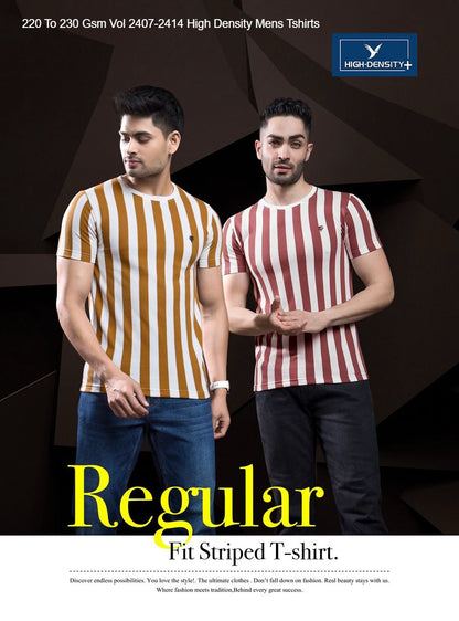 220 To 230 Gsm Vol 2407-2414 High Density Knit Mens Tshirts Wholesale Price