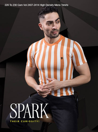 220 To 230 Gsm Vol 2407-2414 High Density Knit Mens Tshirts Wholesale Price