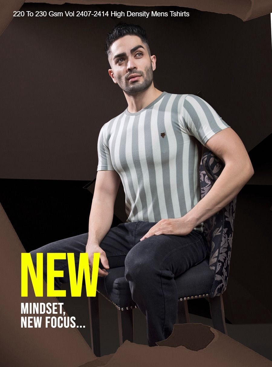 220 To 230 Gsm Vol 2407-2414 High Density Knit Mens Tshirts Wholesale Price