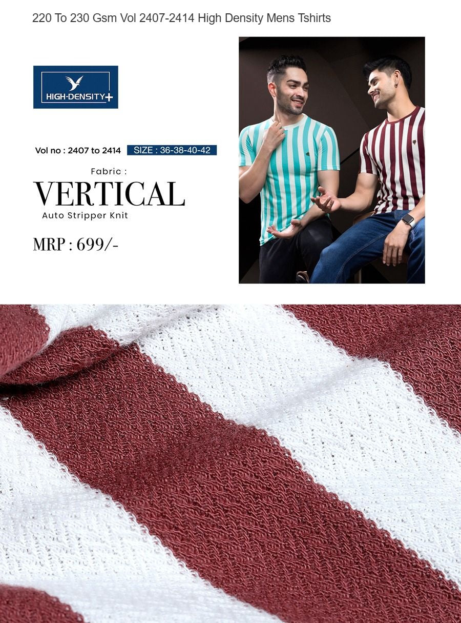 220 To 230 Gsm Vol 2407-2414 High Density Knit Mens Tshirts Wholesale Price