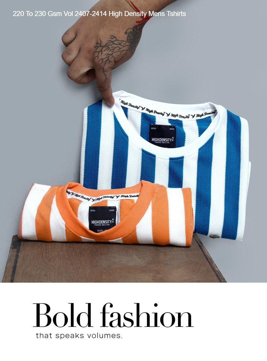 220 To 230 Gsm Vol 2407-2414 High Density Knit Mens Tshirts Wholesale Price