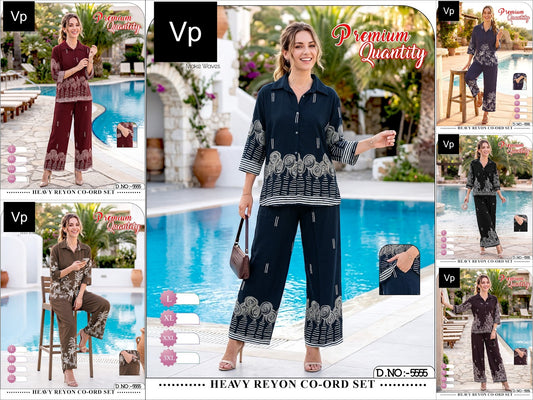 2210 Design 5555 Vp Reyon Co Ord Set Exporter