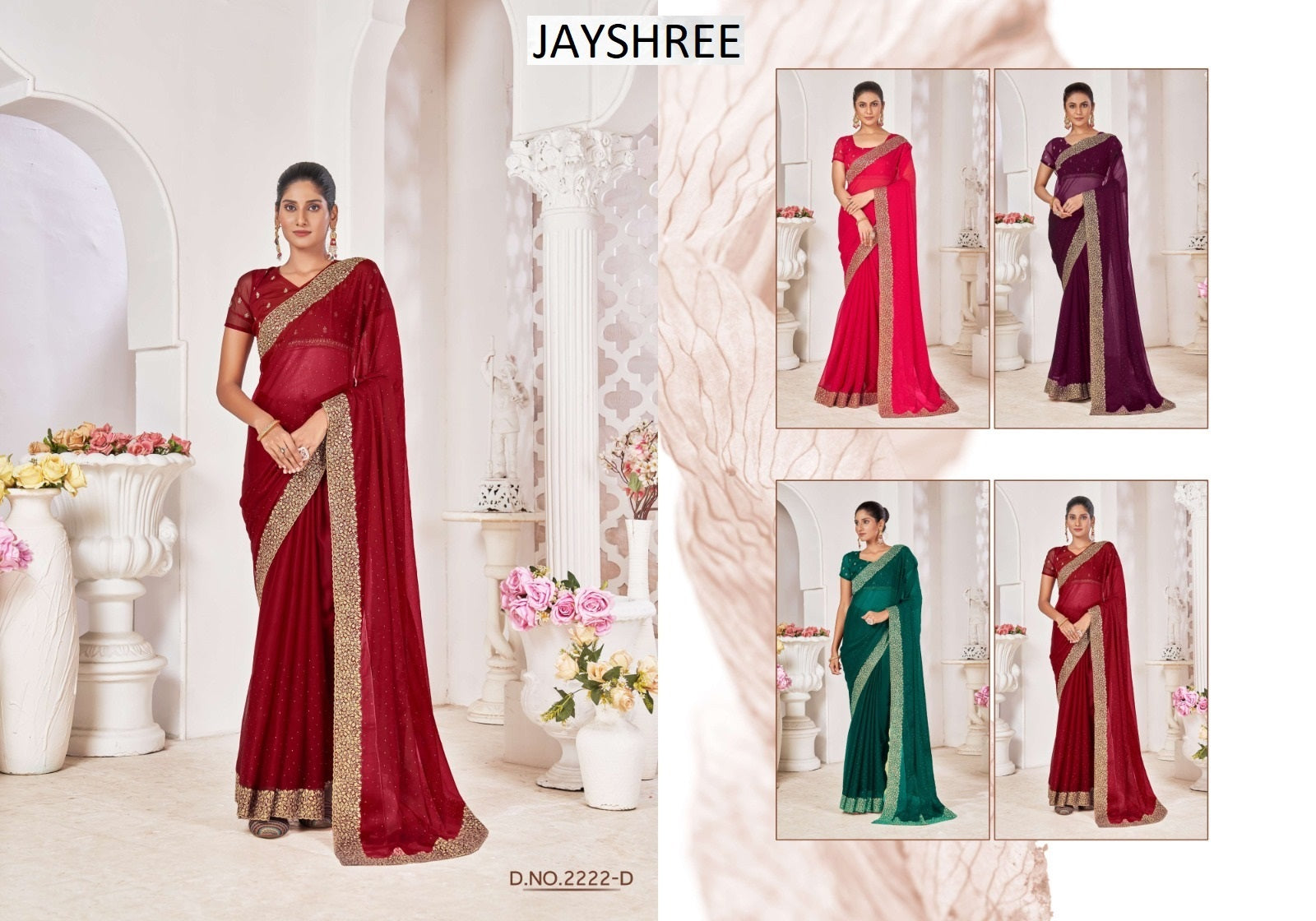 2222Abcd Jayshree Chiffon Sarees Supplier Ahmedabad