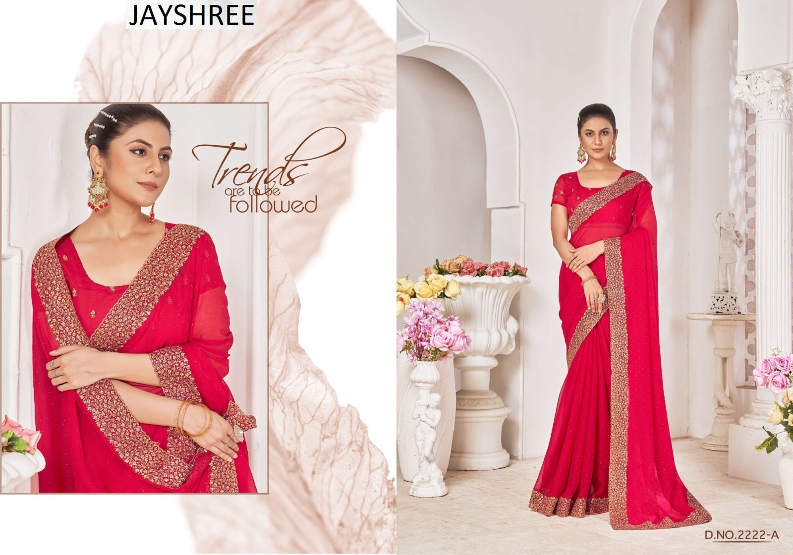 2222Abcd Jayshree Chiffon Sarees Supplier Ahmedabad