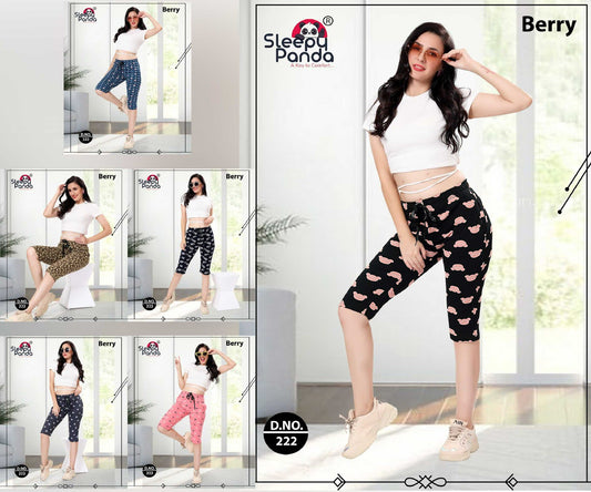 222 Berry Sleepy Panda Sinker Womens Capri Manufacturer Gujarat