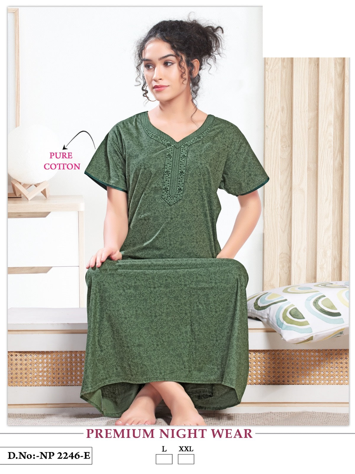 2246 Mnt Cotton Night Gowns Manufacturer