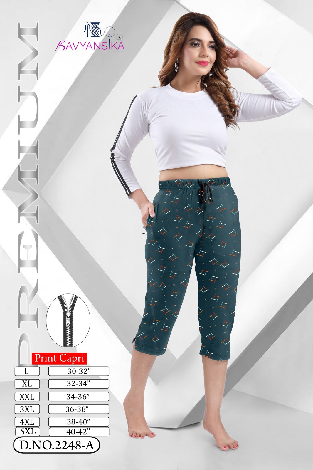 2248 Kavyansika Hosiery Cotton Womens Capri Wholesale