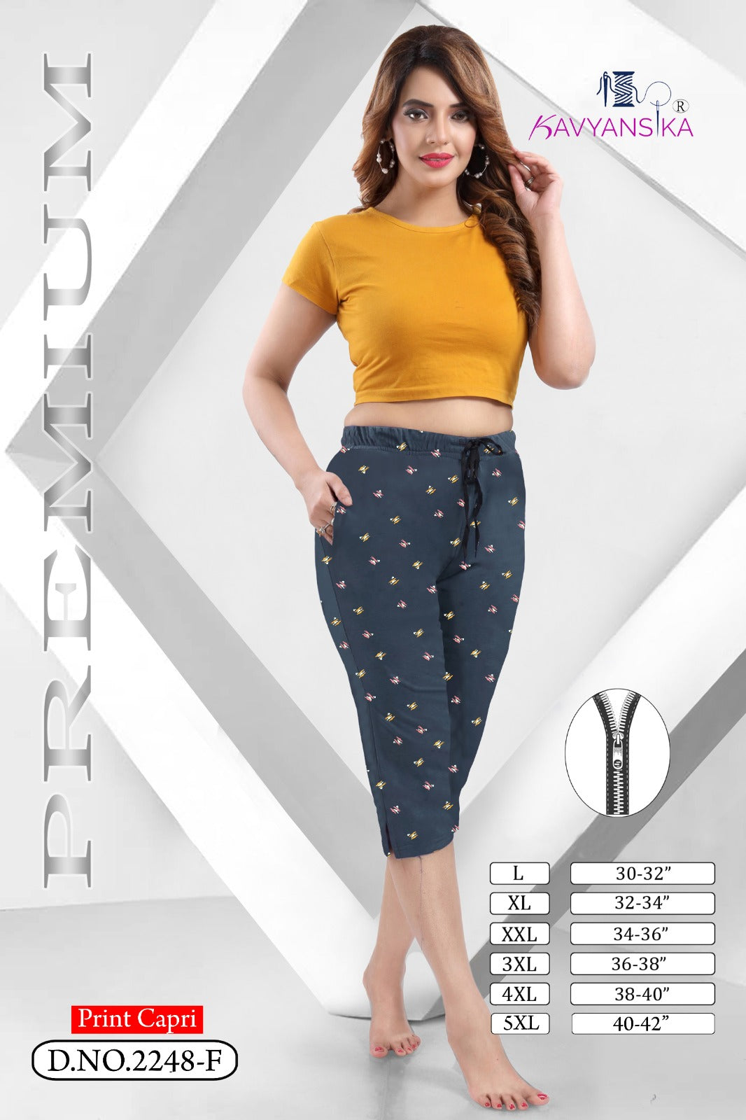 2248 Kavyansika Hosiery Cotton Womens Capri Wholesale