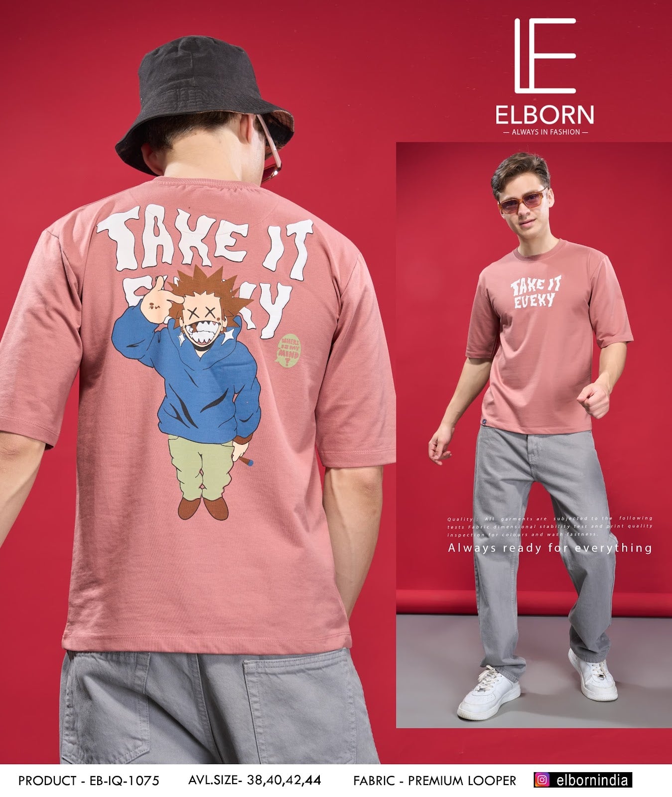 225 230 Gsm Eb Iq 1075 Elborn Cotton Looper Mens Tshirts Supplier Gujarat