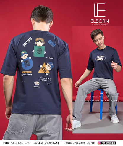 225 230 Gsm Eb Iq 1075 Elborn Cotton Looper Mens Tshirts Supplier Gujarat