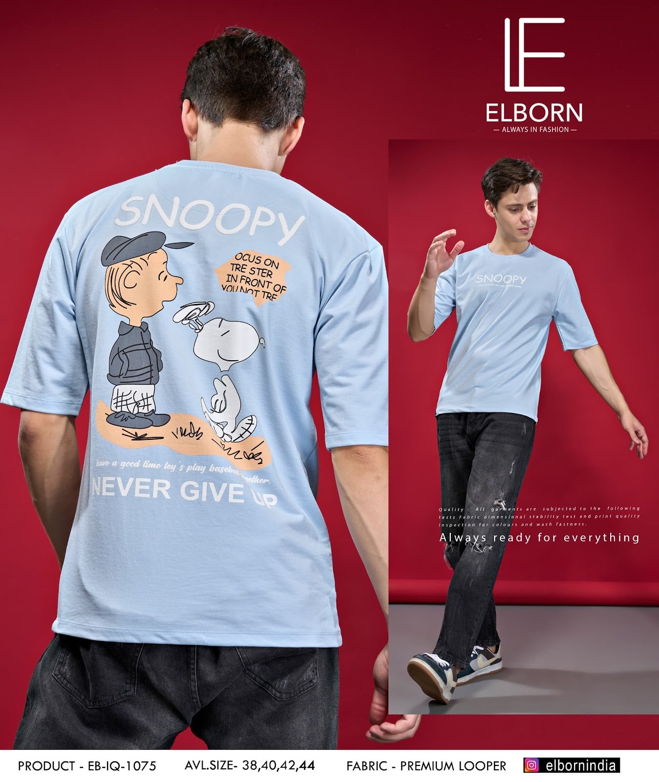 225 230 Gsm Eb Iq 1075 Elborn Cotton Looper Mens Tshirts Supplier Gujarat