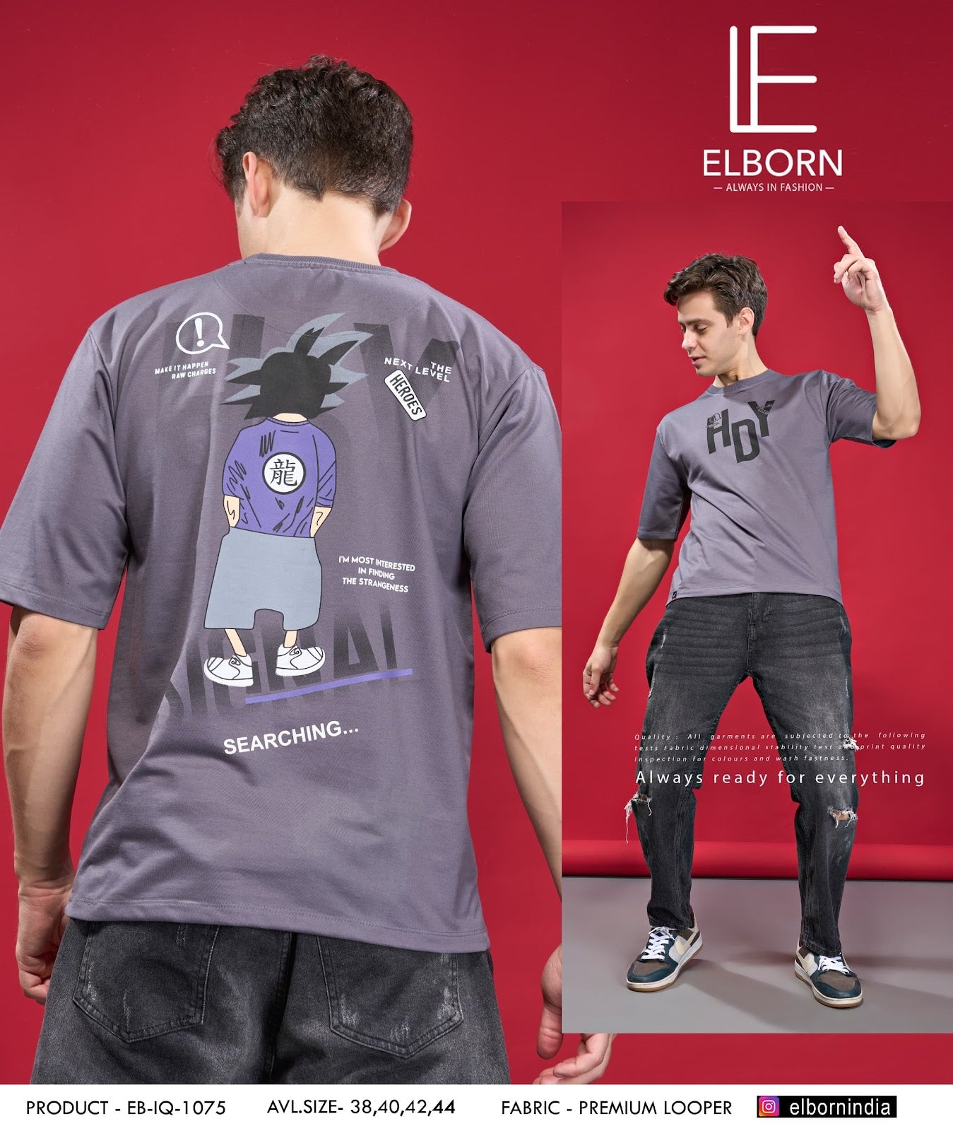 225 230 Gsm Eb Iq 1075 Elborn Cotton Looper Mens Tshirts Supplier Gujarat