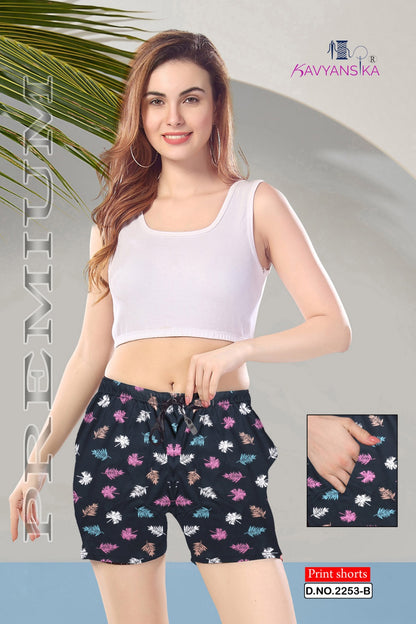 2253 Kavyansika Hosiery Cotton Women Shorts Exporter Gujarat