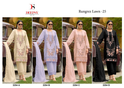 2254 Rungrez Lawn 25 Deepsy Cotton Karachi Salwar Suits Wholesale Rate
