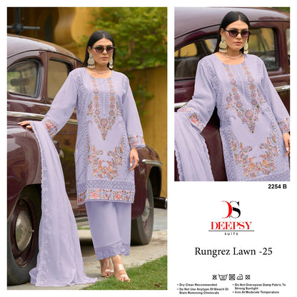 2254 Rungrez Lawn 25 Deepsy Cotton Karachi Salwar Suits Wholesale Rate