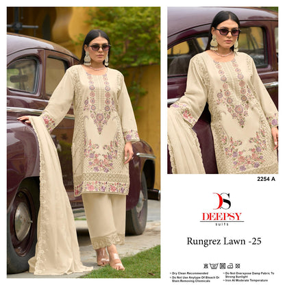 2254 Rungrez Lawn 25 Deepsy Cotton Karachi Salwar Suits Wholesale Rate