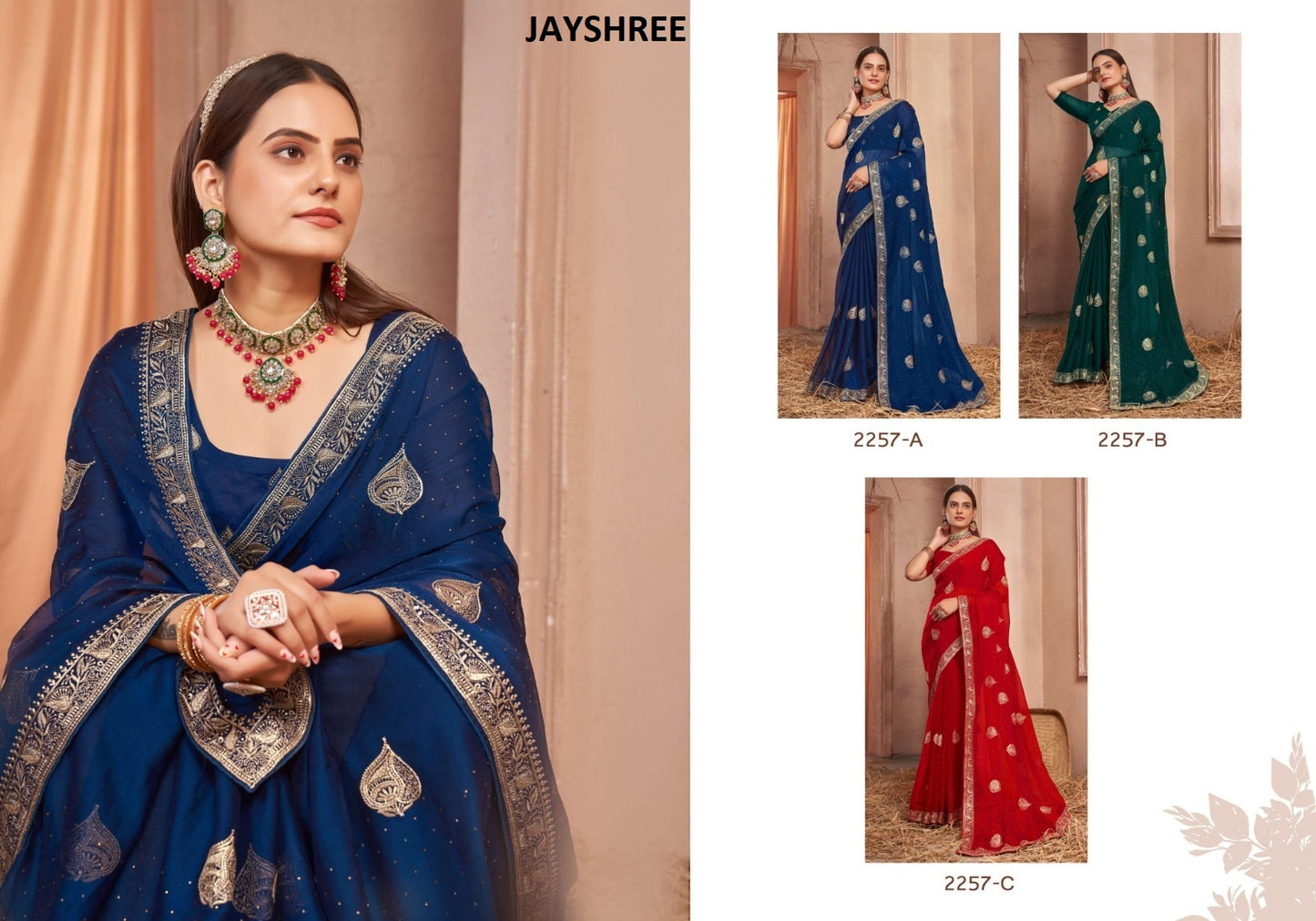 2257Abc Jayshree Chiffon Sarees Supplier India