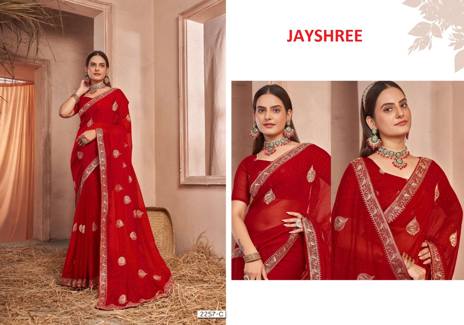 2257Abc Jayshree Chiffon Sarees Supplier India