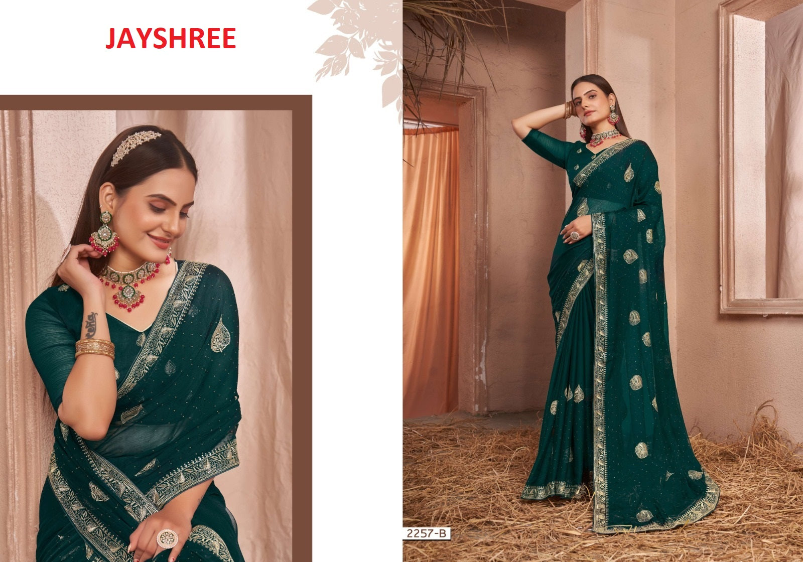 2257Abc Jayshree Chiffon Sarees Supplier India