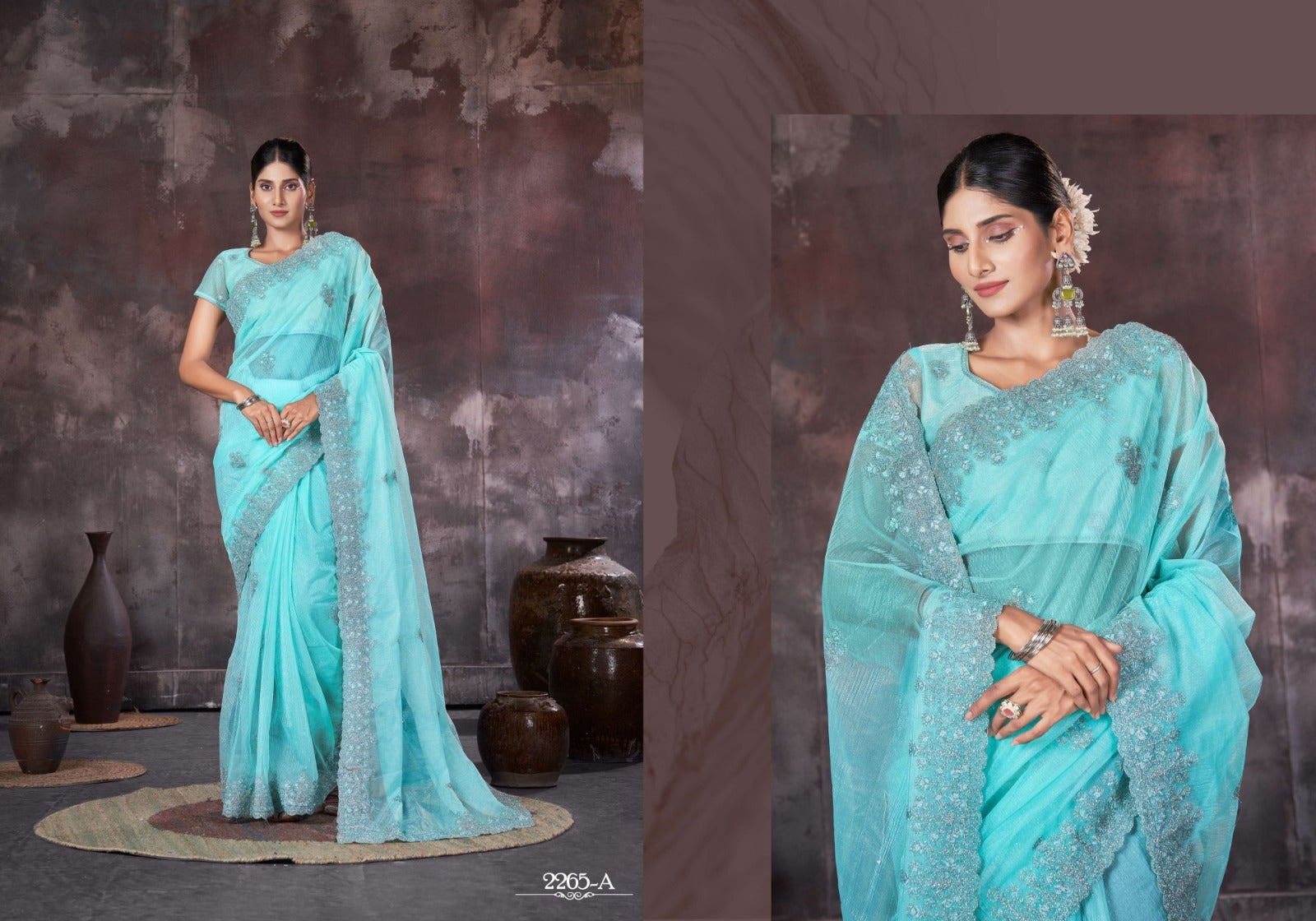 2265 Jayshree Organza Sarees Manufacturer India