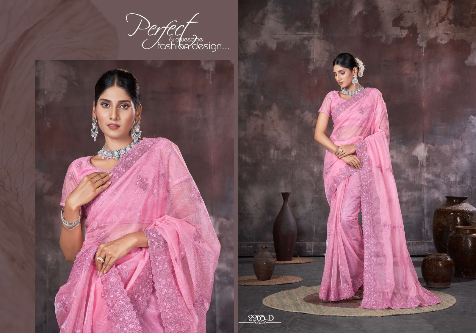 2265 Jayshree Organza Sarees Manufacturer India