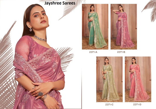 2271Abcd Jayshree Net Sarees Wholesaler Gujarat