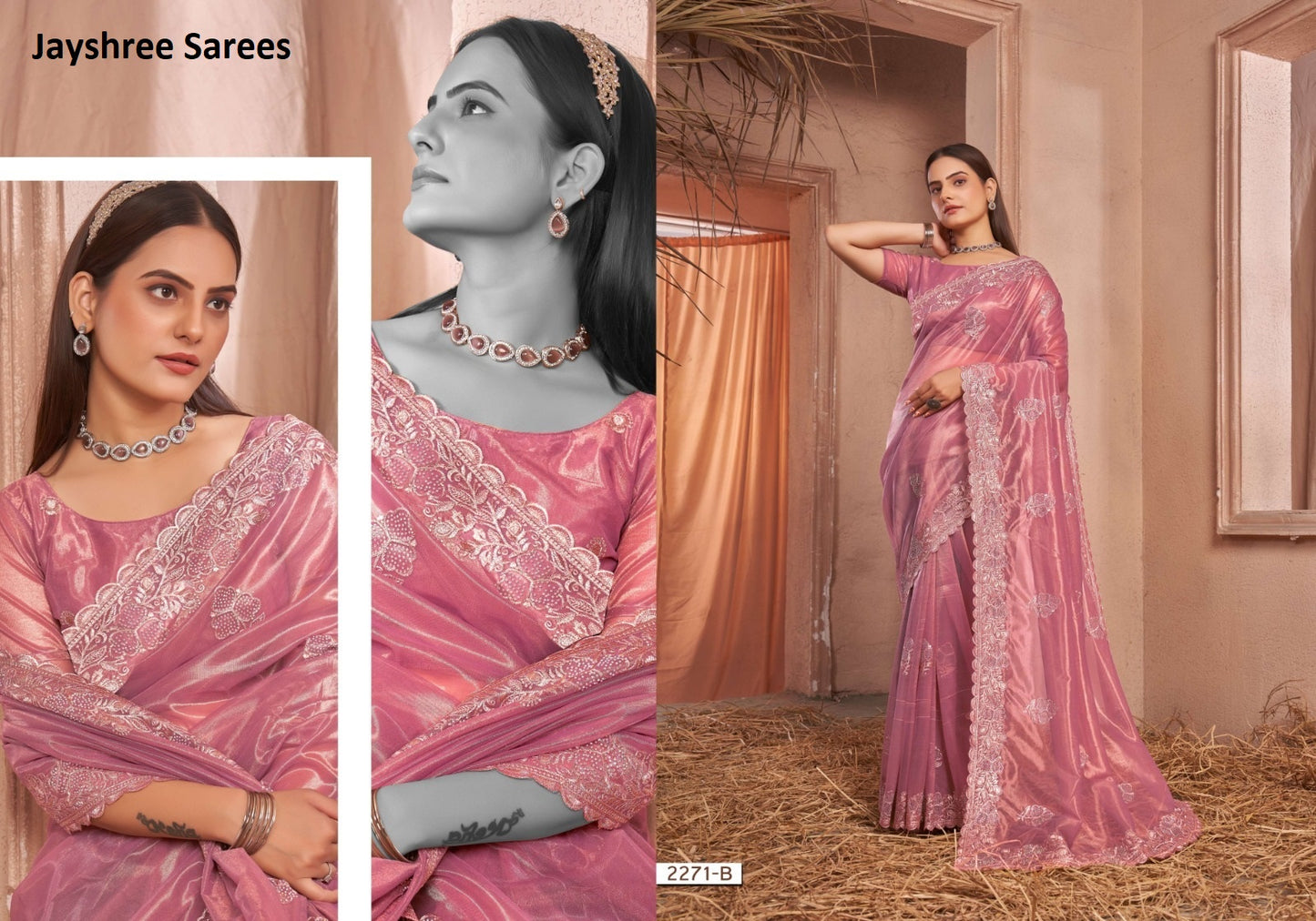 2271Abcd Jayshree Net Sarees Wholesaler Gujarat