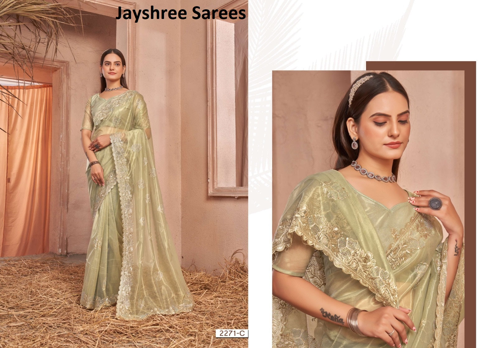 2271Abcd Jayshree Net Sarees Wholesaler Gujarat