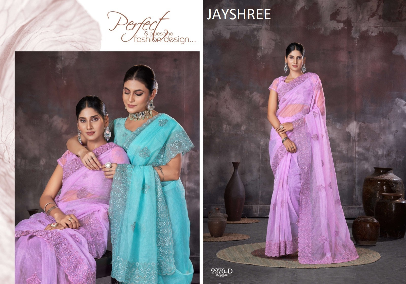 2276Abcd Jayshree Organza Sarees Manufacturer