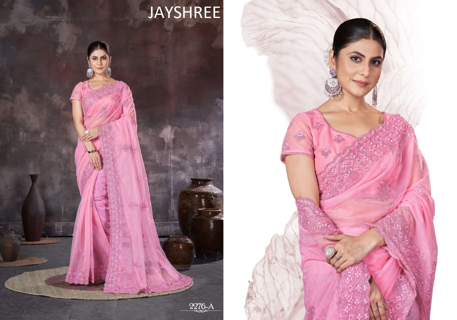 2276Abcd Jayshree Organza Sarees Manufacturer