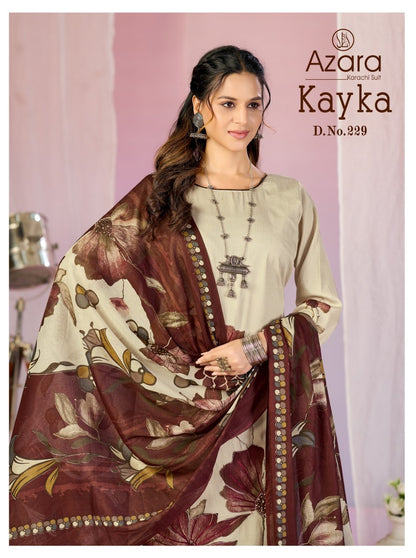 229 Kayka Radhika Fashion Azara Zam Cotton Karachi Salwar Suits Manufacturer India