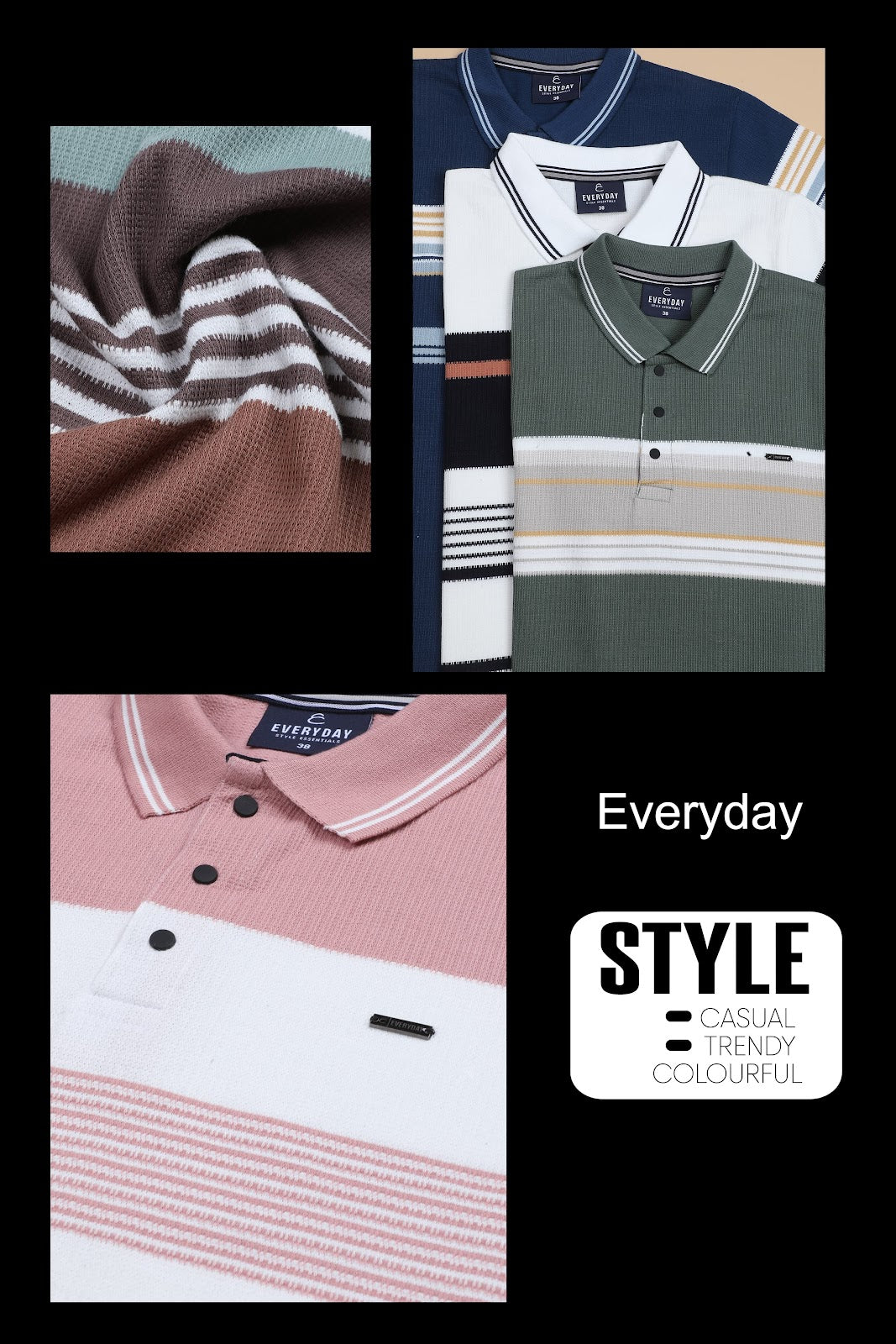 230-235 Gsm Vol 765 Everyday Auto Stripes Mens Tshirts Wholesale Price