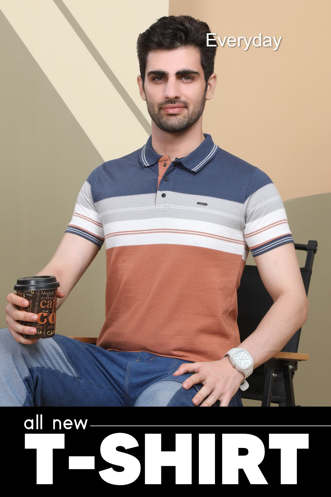 230-235 Gsm Vol 765 Everyday Auto Stripes Mens Tshirts Wholesale Price