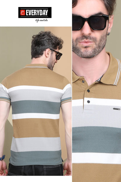 230-235 Gsm Vol 765 Everyday Auto Stripes Mens Tshirts Wholesale Price