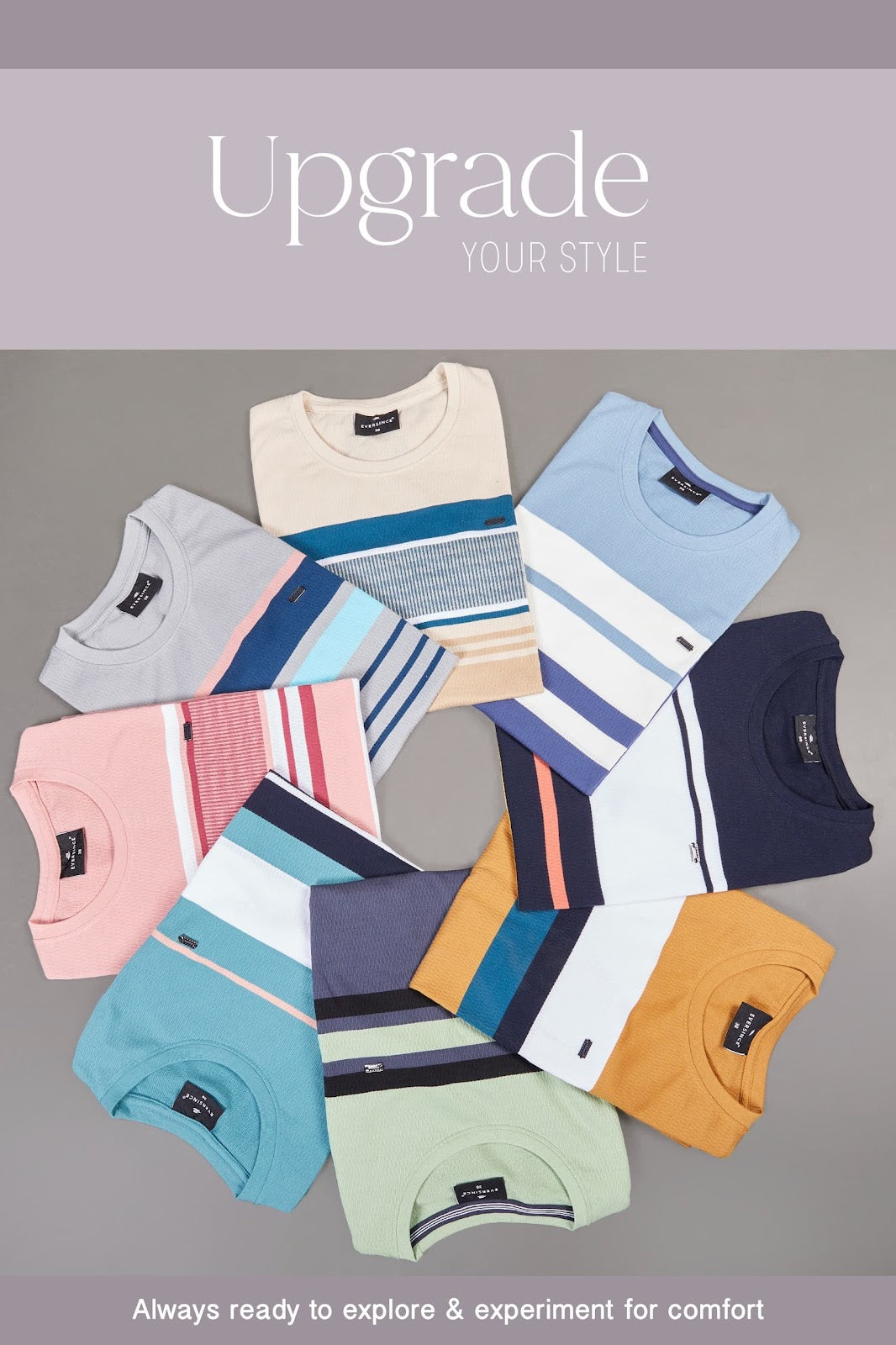 230-240 Gsm Vol 5783 Eversince Auto Stripes Mens Tshirts Wholesale Rate