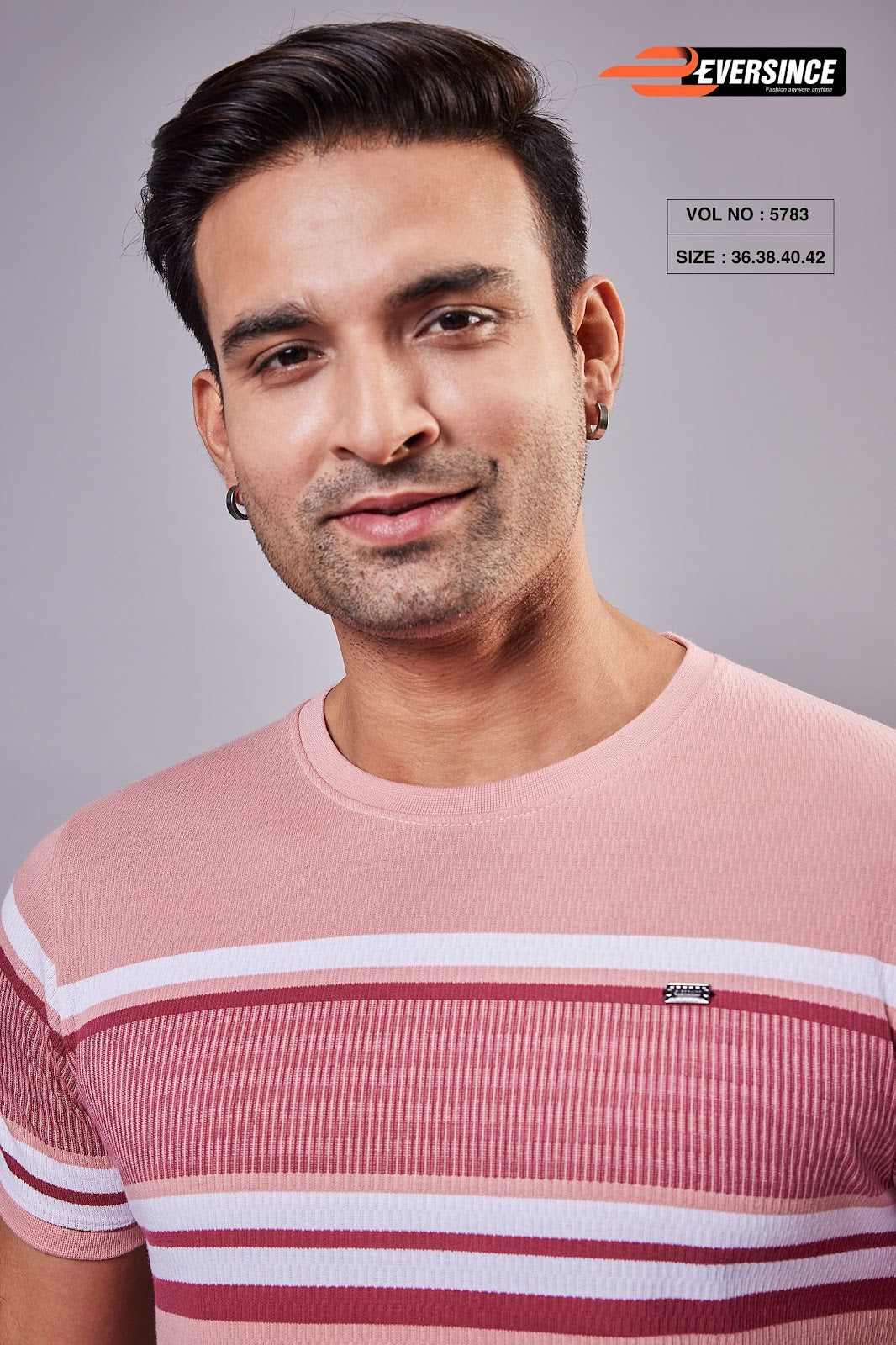 230-240 Gsm Vol 5783 Eversince Auto Stripes Mens Tshirts Wholesale Rate