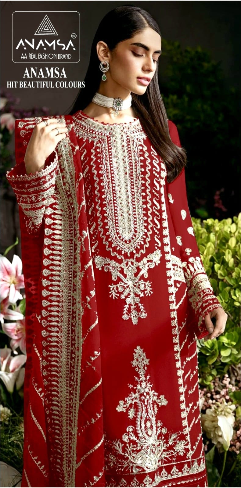 230-Ijkl Anamsa Fox Georgette Pakistani Salwar Suits