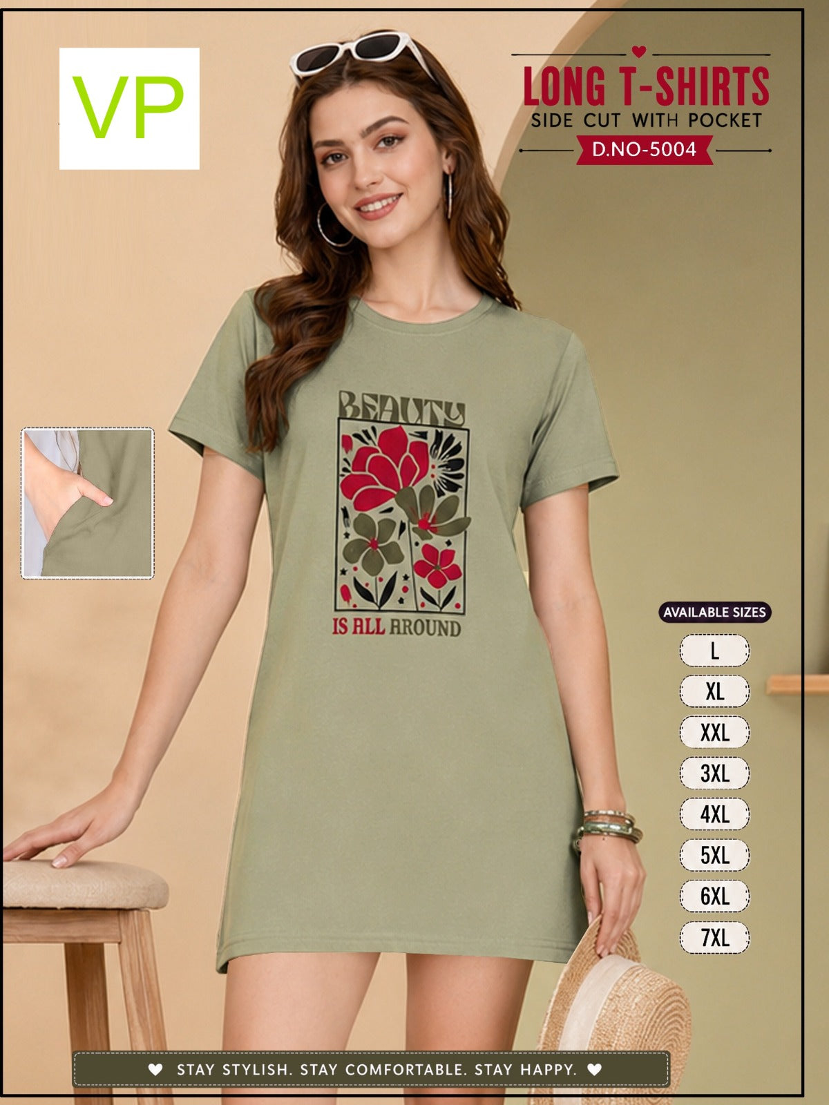 2306 Dno 5004 Vp Hosiery Women Long Tshirt Exporter