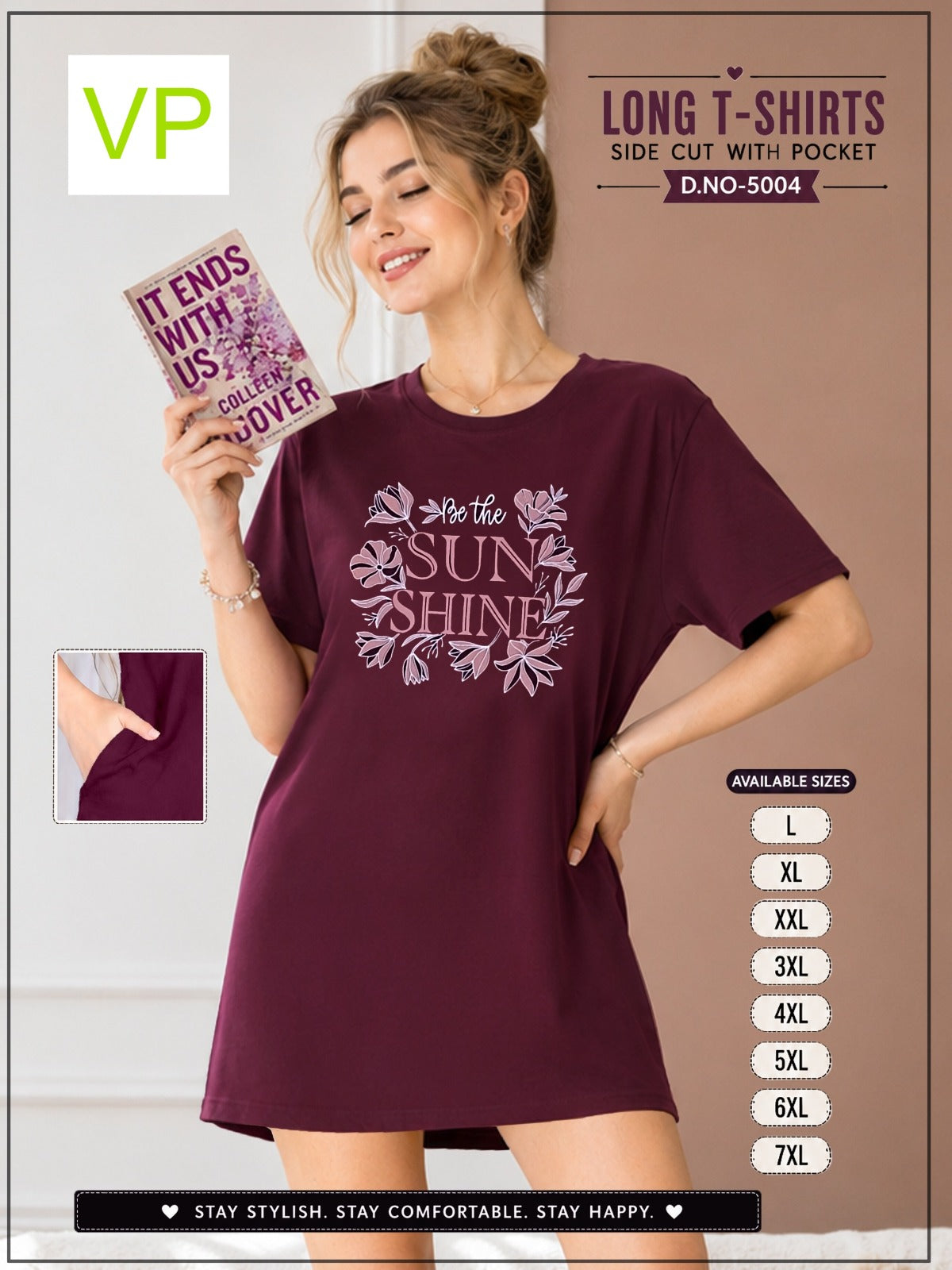 2306 Dno 5004 Vp Hosiery Women Long Tshirt Exporter