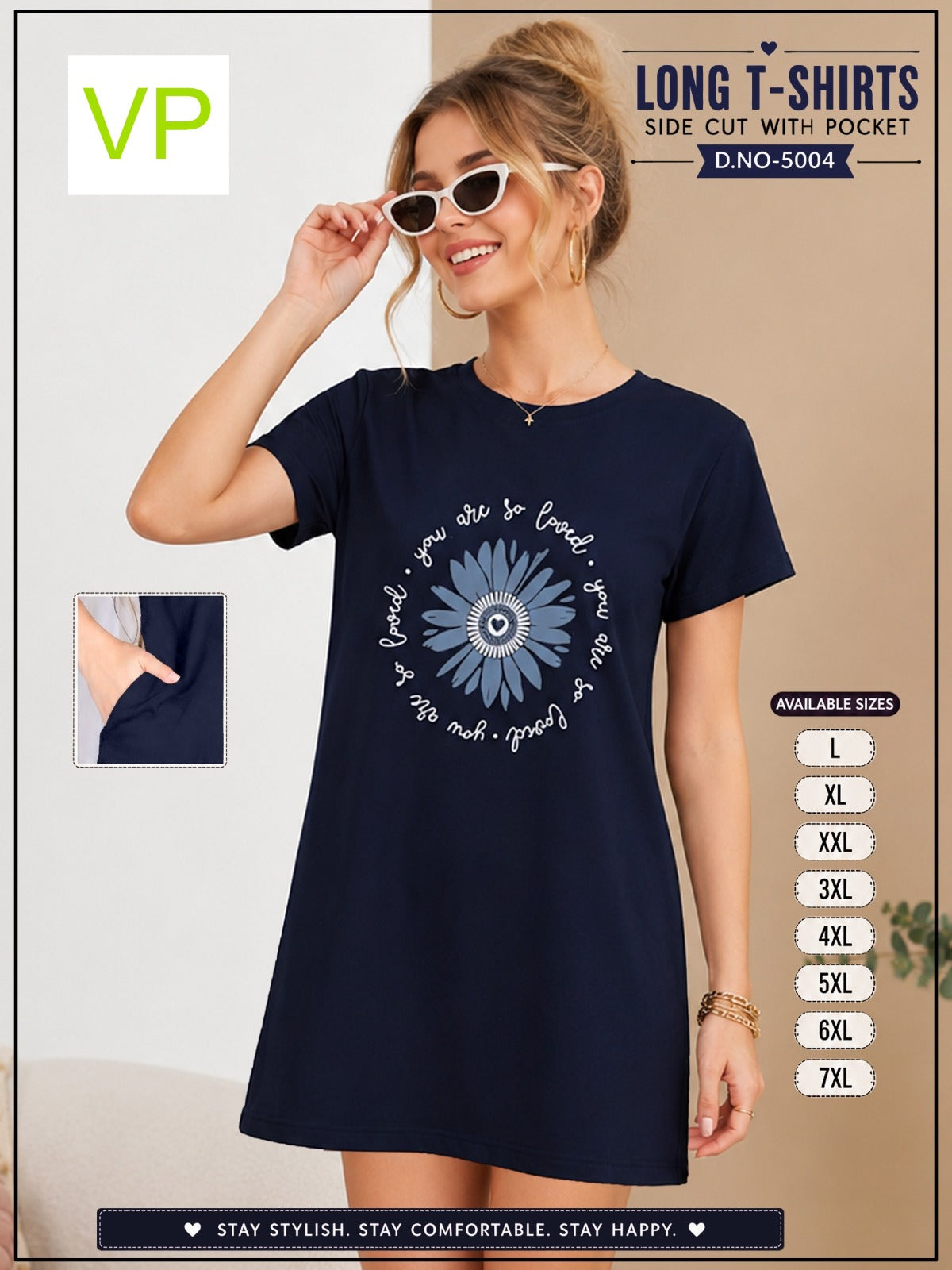 2306 Dno 5004 Vp Hosiery Women Long Tshirt Exporter