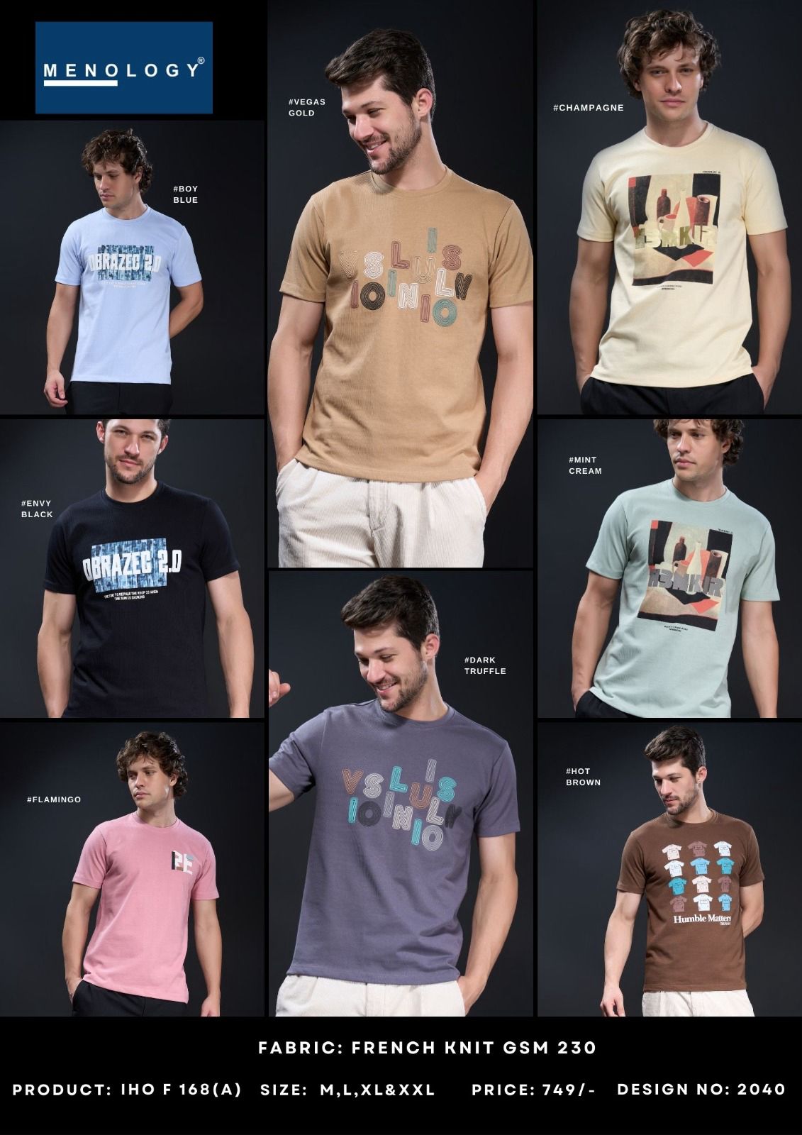 230 Gsm Iho F 168 A Menology Knit Mens Tshirts Exporter India