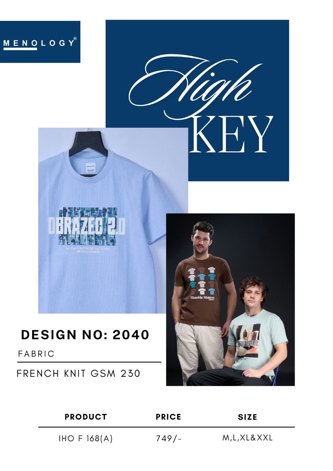 230 Gsm Iho F 168 A Menology Knit Mens Tshirts Exporter India