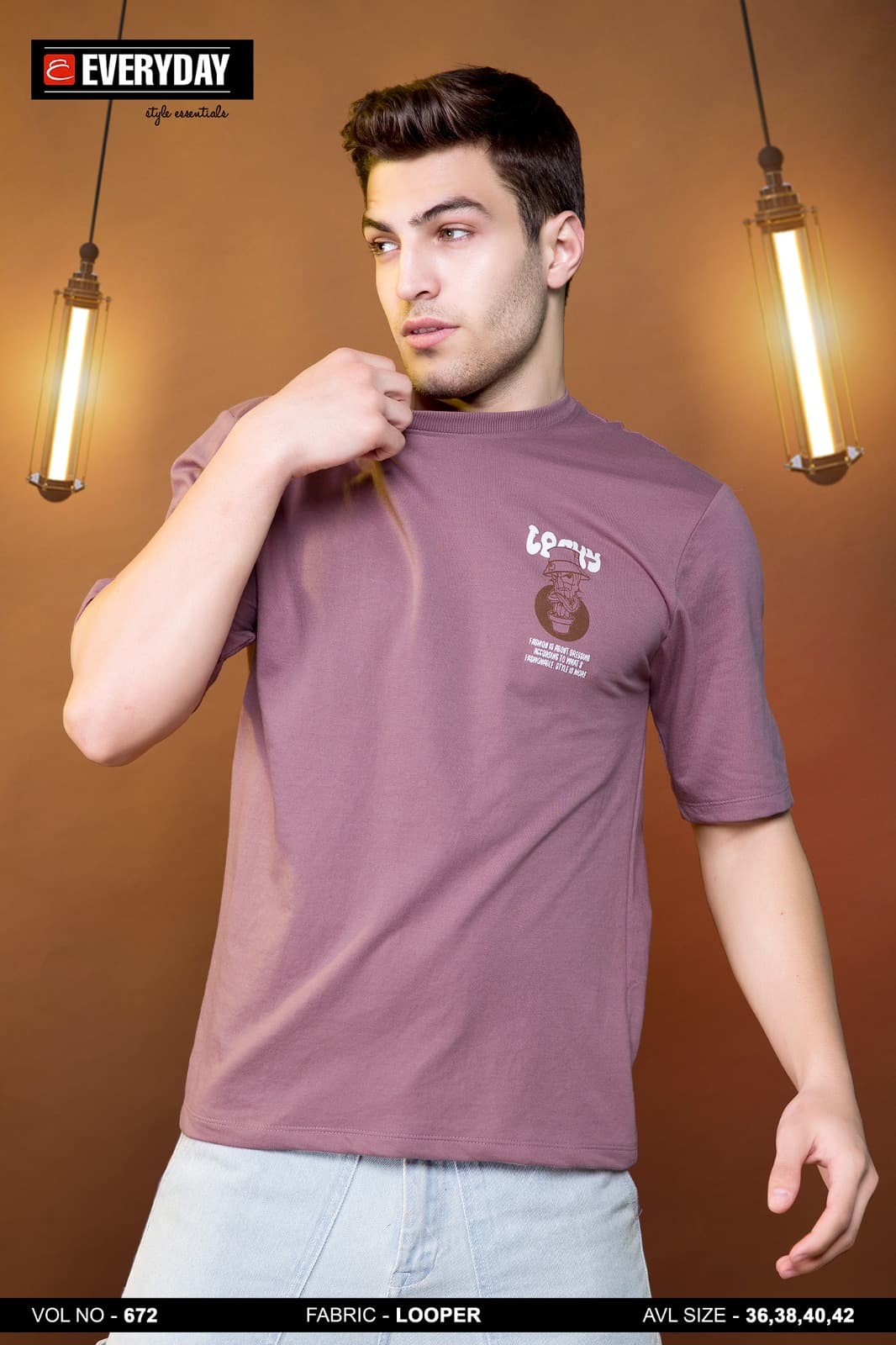 235 To 240 Gsm Vol 672 Everyday Cotton Looper Mens Tshirts Supplier India