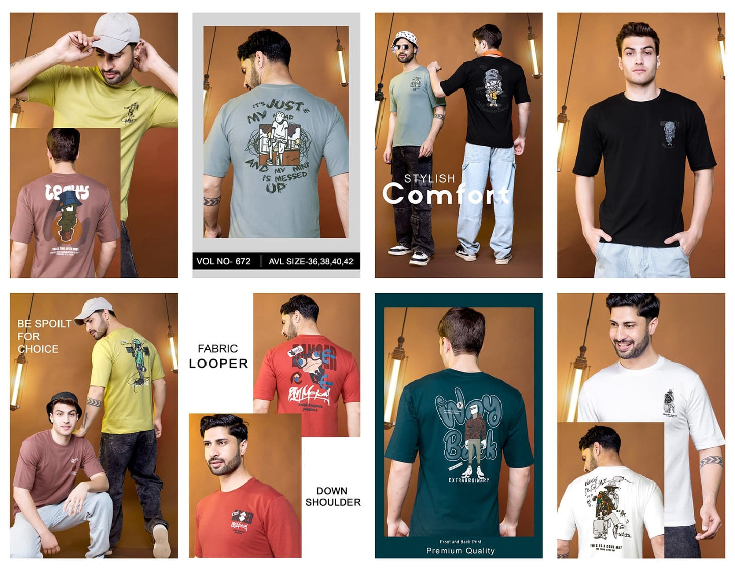 235 To 240 Gsm Vol 672 Everyday Cotton Looper Mens Tshirts Supplier India