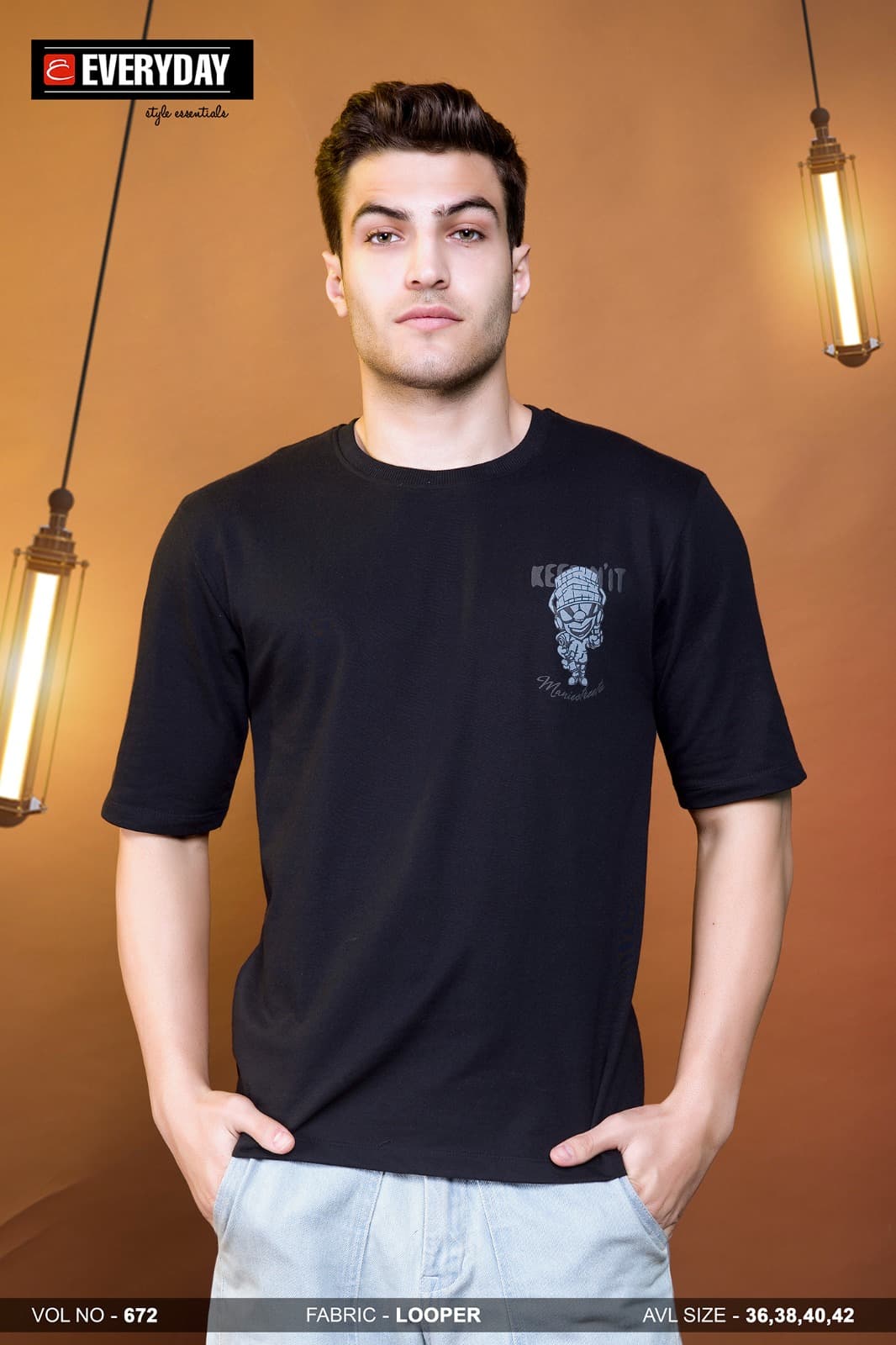 235 To 240 Gsm Vol 672 Everyday Cotton Looper Mens Tshirts Supplier India